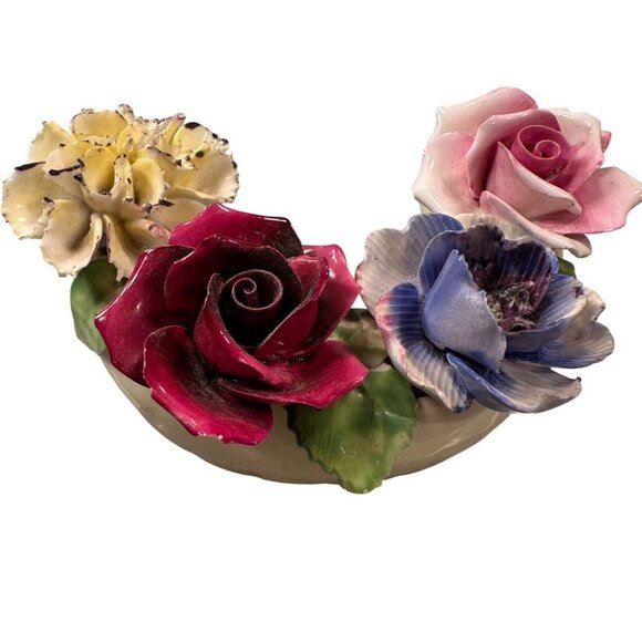 Radnor Floral Crown Horseshoe England Staffordshire Fine Bone China Vintage - Picture 8 of 14